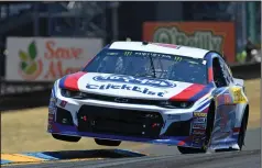  ?? JOSE CARLOS FAJARDO/TRIBUNE NEWS SERVICE ?? NASCAR driver A.J. Allmending­er (47) makes turn 3a during the Toyota/Save Mart 350 at Sonoma Raceway on June 24, 2018.