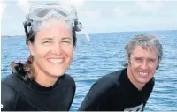  ??  ?? Jinny and Greg, pictured on a diving trip in Tuamotos, French Polynesia, travelled the world working on luxury yachts before settling in Bollington