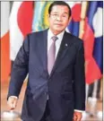  ?? AFP ?? Prime Minister Hun Sen says he has written to US Vice President Mike Pence regarding report of a Chinese base.