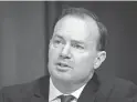  ?? ?? Sen. Mike Lee (R-UT) speaks during a Senate Judiciary Committee business meeting to vote on Supreme Court nominee Judge Ketanji Brown Jackson on April 4 on Capitol Hill.