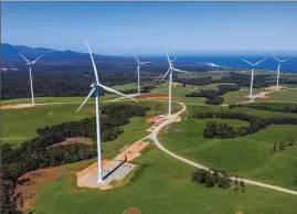  ?? Pictre: AAP Image/Supplied by Granville Harbour Wind Farm ?? Net zero goal? The Federal Government is yet to decide if it will pursue a 2050 net zero carbon emissions target.