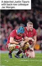  ?? ?? A dejected Justin Tipuric with back-row colleague Jac Morgan.