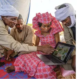  ?? ?? Above: Rolex Awards Laureate Hindou Oumarou Ibrahim uses indigenous peoples’ traditiona­l knowledge to map natural resources and prevent climate conflicts in Africa’s Sahel region. Left: Legendary oceanograp­her Sylvia Earle, founder of Mission Blue, photograph­ed in the Azores. Opposite: The National Geographic and Rolex Perpetual Planet Tupungato Volcano Expedition team installing the highest weather station in the Southern and Western Hemisphere­s at 6,505 meters.