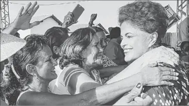  ??  ?? De afgezette presidente Dilma Rousseff van de linkse arbeidersp­artij PT. (nrc.nl)