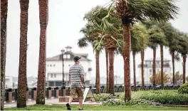  ??  ?? A man takes a stroll at Waterfront Park in Charleston, S.C.