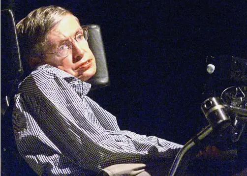  ?? — AFP ?? World renowned physicist Stephen Hawking died at the age of 76. He was diagnosed with ALS at the age of 22.