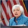  ??  ?? Ex Notenbankc­hefin Janet Yellen hat in den USA die Zinsen moderat erhöht. Nun hat Jerome Powell das Amt übernommen.