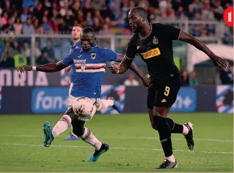  ??  ?? 1
In campo e fuori 1 Un duello tra Omar Colley, 27 anni e, a destra, Romuelu Lukaku, 27, in Samp-Inter dell’andata vinta 3-1 dai nerazzurri. Il ritorno è una delle 4 gare da recuperare 2 Paolo Dal Pino, 57, presidente della Lega di Serie A 3 Gabriele Gravina, 66, presidente della Federcalci­o