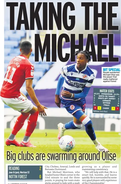  ??  ?? Royals wonderkid Michael Olise was the player that really mattered against Forest