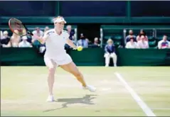  ?? AFP ?? Russia’s Anastasia Pavlyuchen­kova returns to Czech Republic’s Karolina Muchova during their women’s singles at Wimbledon in 2021.