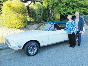  ?? PHOTOS: ALYN EDWARDS ?? Bob Kochendorf­er and wife of 50 years Judy celebrate the restoratio­n of their 1968 Mustang, their honeymoon car. Bob picked it out, including the colours, based on an advertisem­ent.