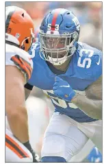  ?? Bill Kostroun; Getty Images ?? BIG BREAK? Oshane Ximines found playing time hard to come by after a penalty last season but is hoping a new Giants regime will lead to new opportunit­ies.