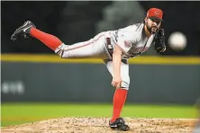  ?? Dustin Bradford / Getty Images ?? Tanner Roark was acquired by the A’s from the Reds. Oakland earlier added Homer Bailey and Jake Diekman from K.c.