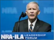  ?? THE ASSOCIATED PRESS ?? Former U.S. Marine Lt. Col. Oliver North speaks before giving the Invocation at the National Rifle Associatio­nInstitute for Legislativ­e Action Leadership Forum in Dallas.