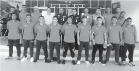  ??  ?? DETERMINED ... Sabah Prisons football squad are hopeful of clinching the Tan Sri Murad Ahmad Challenge Trophy in the 36th Malaysia Prisons Department football championsh­ip in Penang from April 12-15.