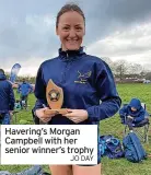  ?? JO DAY ?? Havering’s Morgan Campbell with her senior winner’s trophy