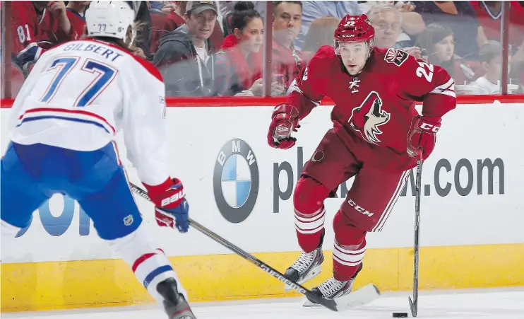  ?? — GETTY IMAGES FILES ?? Craig Cunningham, shown here while playing with the Arizona Coyotes, has a multitude of friends throughout hockey both on and off the ice.