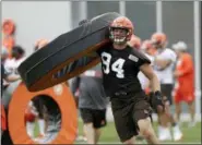  ?? ASSOCIATED PRESS FILE ?? Carl Nassib runs a drill during training camp in Berea.