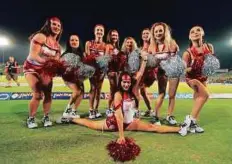  ?? Courtesy: BCCI ?? Kings XI Punjab cheerleade­rs strike a pose during the match against Kolkata Knight Riders yesterday.