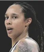  ?? AP PHOTO/RICK SCUTERI ?? PHOENIX MERCURY CENTER BRITTNEY GRINER during the first half of Game 2 of basketball’s WNBA Finals against the Chicago Sky on Oct. 13, 2021, in Phoenix.