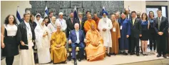  ??  ?? MEMBERS OF Eastern faiths meet with President Reuven Rivlin in the President’s Residence yesterday in Jerusalem.