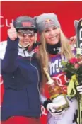  ??  ?? Lindsey Vonn, right, poses with ex-World Cup star Annemarie Moser-Proell on Saturday.