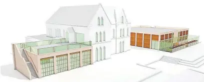  ?? ?? ● Plans for Albert’s Norden have been unveiled for the site of the former Nutters restaurant. It will follow a similar design to Albert’s in Standish, Wigan, with a new extension attached to the historic hall