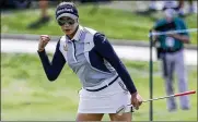  ?? RINGO H.W. CHIU/AP ?? Thailand’s Patty Tavatanaki­t reacts after a shot on the second hole during the final round of the LPGA’s ANA Inspiratio­n golf tournament Sunday.