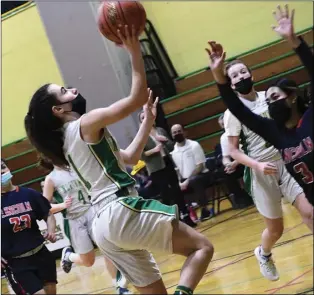  ?? File photo ?? North Smithfield senior Meg Masi knocked down four 3-pointers and scored a game-high 24 points to lead the Northmen to a 61-31 win over Lincoln Monday.