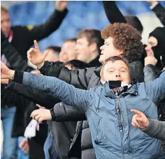  ?? ?? Ayr we go Travelling fans lap up the victory as the recovery continues