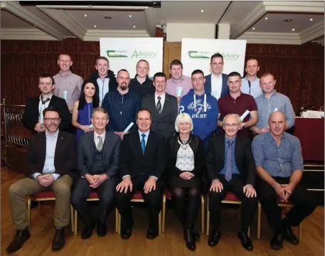  ??  ?? Ballymote 2016 Green Cert Class: Presentati­on of Certificat­es Back row: Left to right: John McGettrick, Colm Duffy, Karl Scanlon, Fergal Duffy, Seamus Devaney and Michael McDermott. Middle Row: Daniel Carty, Sharon Sharkey, Chris McCormack, James Gilbride, Paul Kelly, Raymond Garvin and Jason Harrington. Front Row: Barry Naughton ( AIB Donegal), Art McGrath ( Education Officer), Ben Wilkinson ( Regional Manager), Marian Harkin ( MEP), Ciaran Kerins ( Education Officer) and Neville Myles ( Past Student).