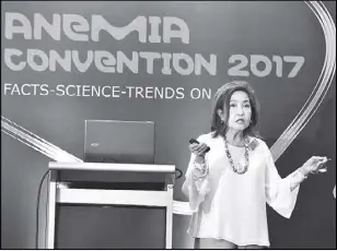  ??  ?? Dr. Zaida Gamilla shares studies and thoughts on the challenges that Asia is facing when it comes to iron deficiency anemia.