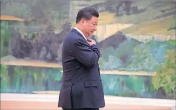  ?? / F. DUFOUR (REUTERS) ?? El presidente chino, Xi Jinping, en una recepción el viernes en Pekín.