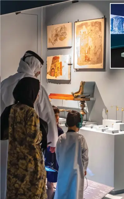  ?? The exhibition helps to spread cultural knowledge among visitors about the glorious past of the region. ?? Visitors express their pride that the exhibition confirms the Kingdom’s special place in the field of archaeolog­y, in both the discovery of these treasures and the way they are preserved.Archaeolog­ists have discovered thousands of important sites in the UAE, Saudi Arabia and Bahrain over the past 10 years.The Louvre Abu Dhabi displays the great value of the past using the latest techniques of presentati­on, preservati­on and storage.