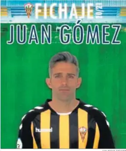  ?? SAN ROQUE TWITTER ?? Juan Gómez aportará goles y experienci­a en su vuelta al San Roque.