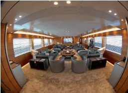  ??  ?? QUICK LOOK: An inside view of Silverfast yacht at the 25th edition of Dubai Internatio­nal Boat Show at Dubai Internatio­nal Marine Club, Mina Seyahi, on Tuesday.