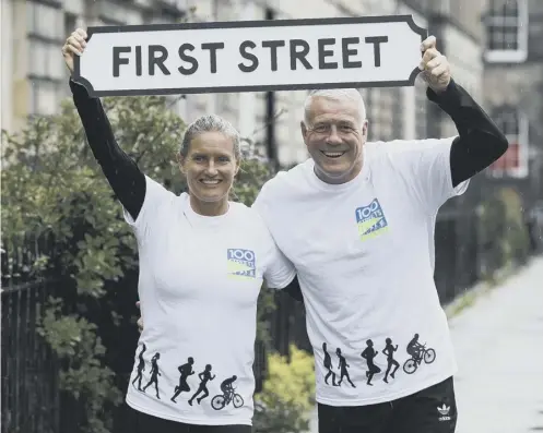  ??  ?? 0 Scott Hastings and his wife Jenny are giving their support to Mind Scotland’s 100 Streets campaign to keep people active