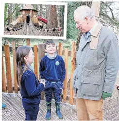  ?? ?? Playtime Prince Charles officially opened the new playpark (inset)