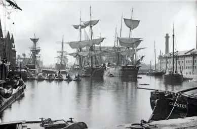  ??  ?? In the 19th century ocean- going ships visited Gloucester Docks via the Gloucester and Sharpness Canal