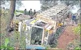  ?? HT ?? The truck overturned in Jalgaon on Monday.