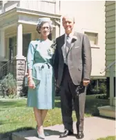  ?? FAMILY PHOTO ?? Ron Schwartz on his wedding day, Aug. 14, 1965, with wife Mary Ann Fugina. The couple married in Milwaukee. Ron Schwartz turned 108 on Thursday. Mary died in 2002 at age 96.