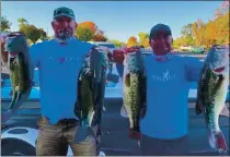  ?? COURTESY PHOTO ?? Jeff Michels (left) and Tony Zanotelli teamed up to win last month’s Wild West Bass Trail California Team Championsh­ip at Clear Lake with 55.86 pounds.