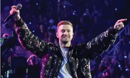  ?? ?? Justin Timberlake takes to the stage in Las Vegas in 2018. Photograph: Kevin Mazur/Getty Images for iHeartMedi­a