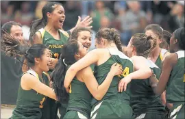  ?? RANDY VAZQUEZ — STAFF PHOTOGRAPH­ER ?? Pinewood players celebrate after beating Mitty to advance to the state title game.