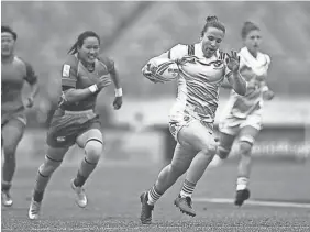  ?? COURTESY PHOTO ?? Franklin's Kristi Kirshe is a member of the U.S. women's rugby team competing at the Olympics. Pictured, she participat­es in a game in 2019.
