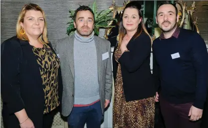  ??  ?? Bray Chamber president Ruth Donnelly, Louis Brancourt of Chez Louis, Brenda Hendricks of Creole Restaurant and Marc Nolan of Big Boom Digital at February’s Tea @ 10 in the Martello.