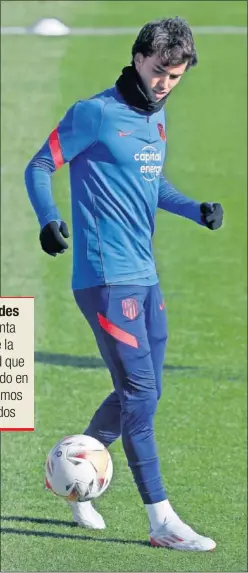  ?? ?? João Félix, en un entrenamie­nto en el Cerro del Espino.