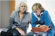  ?? DOMINIC M. MERCIER/OPERA PHILADELPH­IA ?? Mezzo-soprano Marietta Simpson, left, and Frederica von Stade in the new opera Sky on Swings, which explores the place of the elderly in a society with longer life spans.