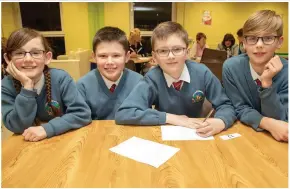  ?? Photo Joe Hanley ?? Jacinta Griffin, David Slattery, Tadhg Moran and Louis Py of Scoil Eoin Balloonagh taking part in the Kerry Science Teachers’ Associatio­n Primary Schools quiz on Thursday - at the IT South Campus.