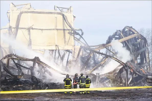  ?? Ned Gerard / Hearst Connecticu­t Media ?? The Shakespear­e theater in Stratford burned to the ground early last Sunday. Opened in 1955 as the American Shakespear­e Festival Theatre, the building had stood vacant for many years.